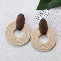 Bamboo Braid Pendent Drop Earrings