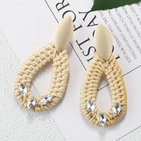 Bamboo Braid Pendent Drop Earrings