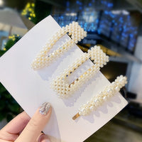 1 set Elegant Geometric Pearls Hairpinss Barrettes