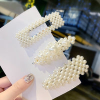 1 set Elegant Geometric Pearls Hairpinss Barrettes