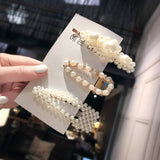 1 set Elegant Geometric Pearls Hairpinss Barrettes