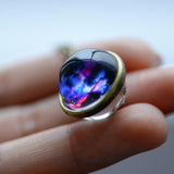 Galaxy Double Sided Pendant Necklace Glass