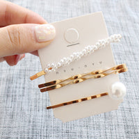 Pearl Hair Clip Set Shell Barrettes